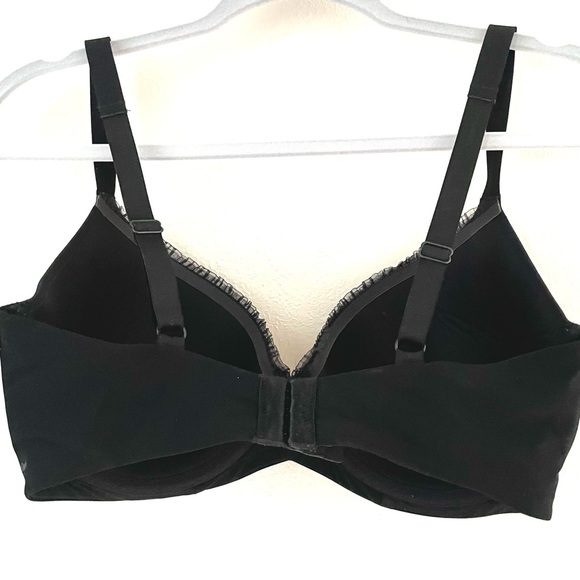 Calvin Klein Demi Underwire Bra Ruffle Trim 34 DD   Black Style F3054-001 - Picture 2 of 7